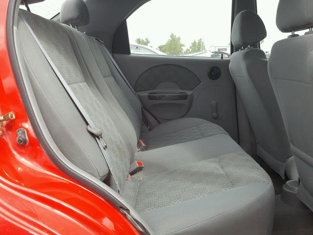 KL1TD52625B403285 - 2005 CHEVROLET AVEO BASE Қызыл фото 6