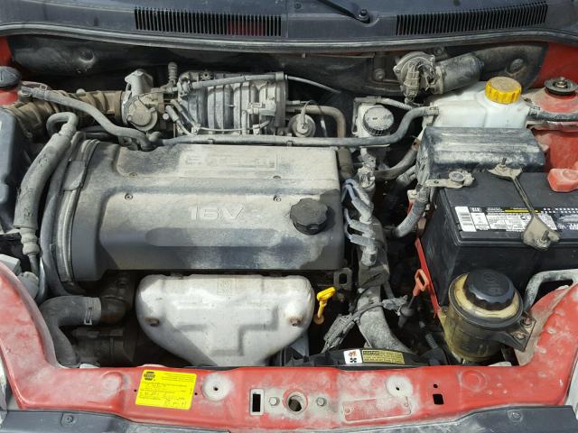 KL1TD52625B403285 - 2005 CHEVROLET AVEO BASE Қызыл фото 7