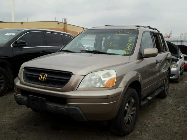 2HKYF18534H000235 - 2004 HONDA PILOT EXL BEIGE photo 2