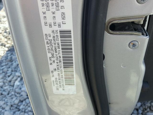 3D4GH57V49T139492 - 2009 DODGE JOURNEY SX SILVER photo 10