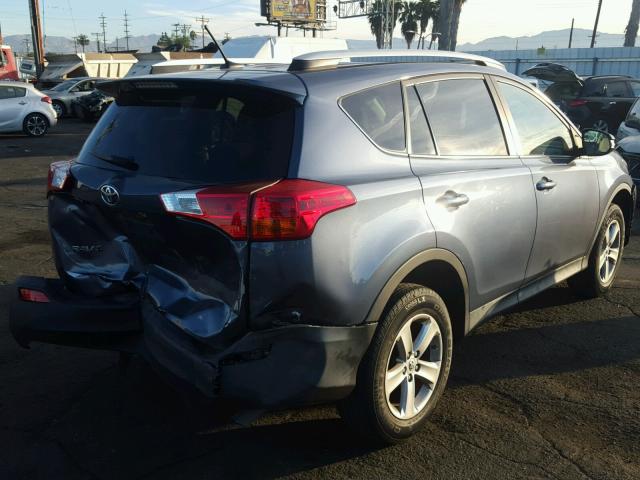 2T3WFREV8EW099784 - 2014 TOYOTA RAV4 XLE BLUE photo 4