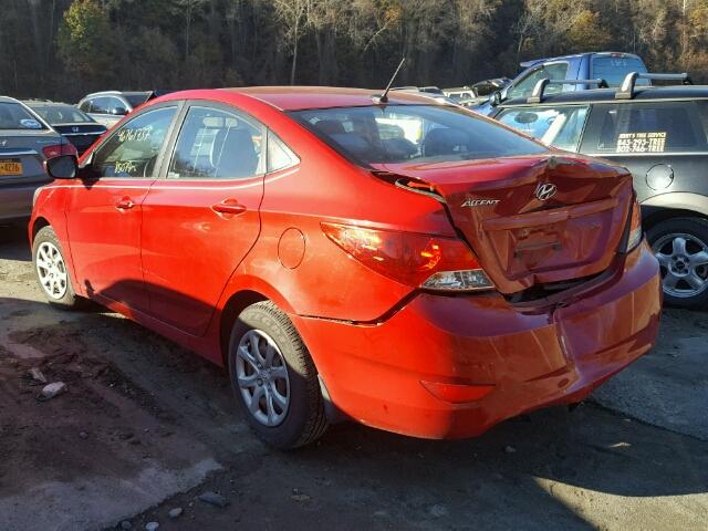 KMHCT4AE6CU140326 - 2012 HYUNDAI ACCENT GLS RED photo 3