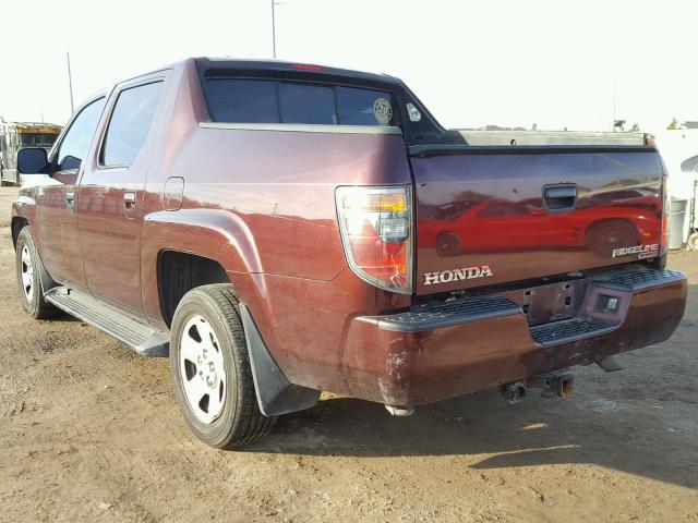 2HJYK16228H516679 - 2008 HONDA RIDGELINE PURPLE photo 3