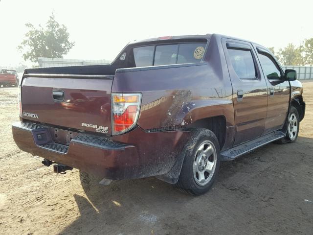 2HJYK16228H516679 - 2008 HONDA RIDGELINE PURPLE photo 4