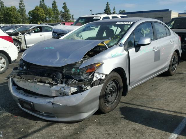 19XFB2F51CE386412 - 2012 HONDA CIVIC LX SILVER photo 2