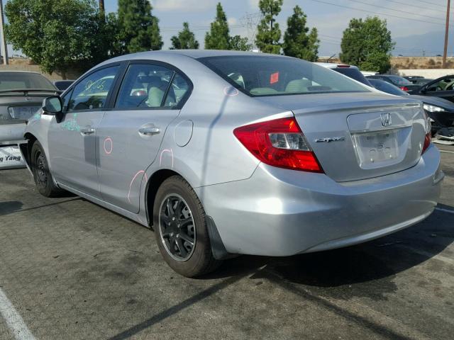 19XFB2F51CE386412 - 2012 HONDA CIVIC LX SILVER photo 3