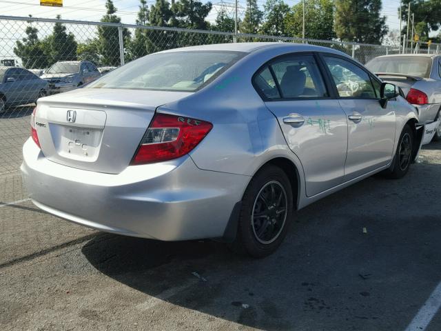 19XFB2F51CE386412 - 2012 HONDA CIVIC LX SILVER photo 4