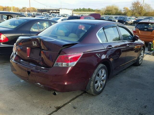 1HGCP26738A051301 - 2008 HONDA ACCORD EX BURGUNDY photo 4