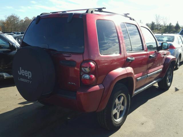 1J4GL38K15W688411 - 2005 JEEP LIBERTY RE RED photo 4