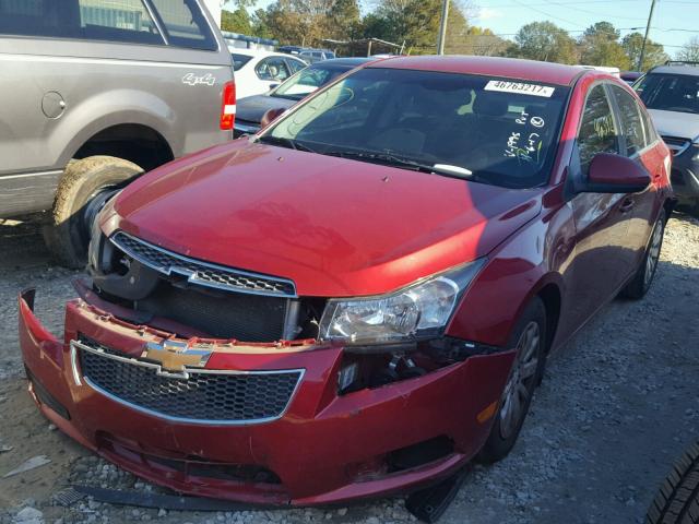 1G1PF5S9XB7271995 - 2011 CHEVROLET CRUZE LT RED photo 2