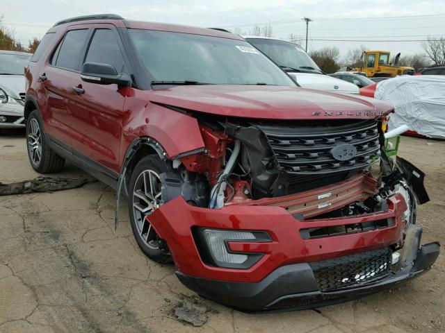 1FM5K8GT3GGC32538 - 2016 FORD EXPLORER S RED photo 1