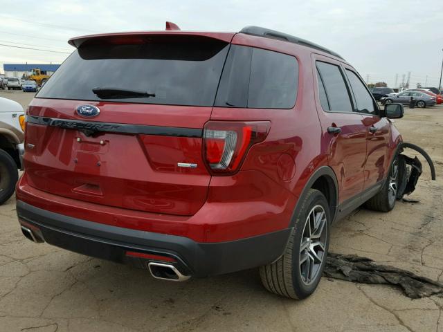 1FM5K8GT3GGC32538 - 2016 FORD EXPLORER S RED photo 4