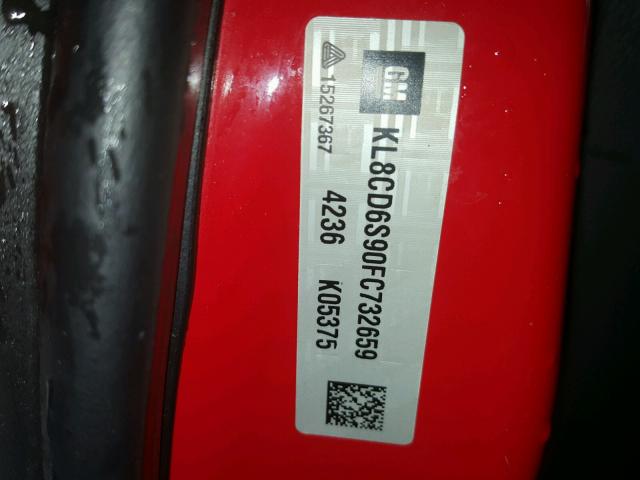 KL8CD6S90FC732659 - 2015 CHEVROLET SPARK 1LT RED photo 10