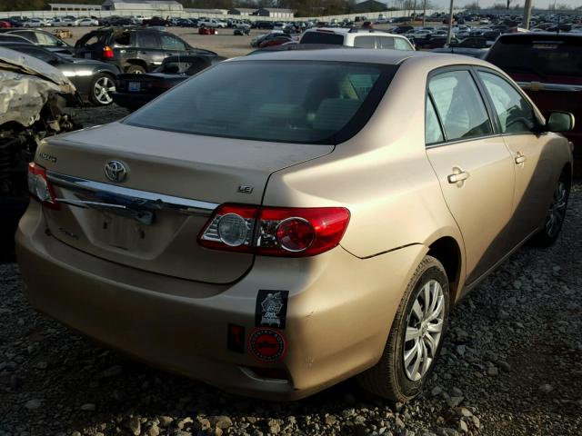 2T1BU4EEXDC013326 - 2013 TOYOTA COROLLA BA BEIGE photo 4