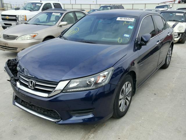 1HGCR2F36EA122588 - 2014 HONDA ACCORD LX BLUE photo 2