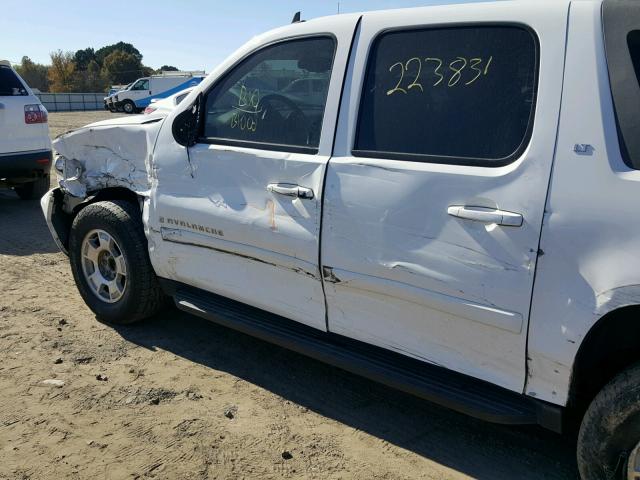 3GNEC12J27G282356 - 2007 CHEVROLET AVALANCHE WHITE photo 9