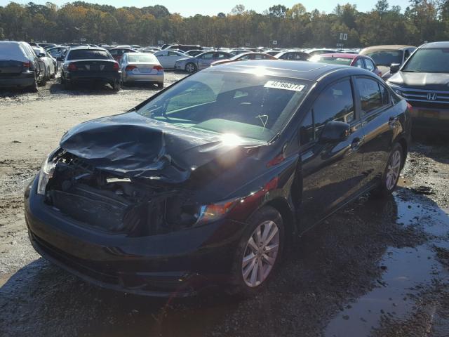 19XFB2F91CE071077 - 2012 HONDA CIVIC EXL أسود صورة 2