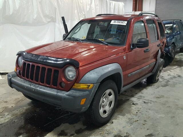 1J4GL48K47W671630 - 2007 JEEP LIBERTY SP RED photo 2