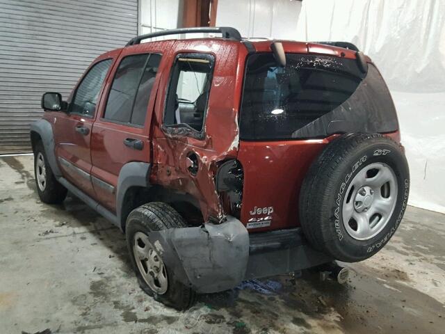 1J4GL48K47W671630 - 2007 JEEP LIBERTY SP RED photo 3