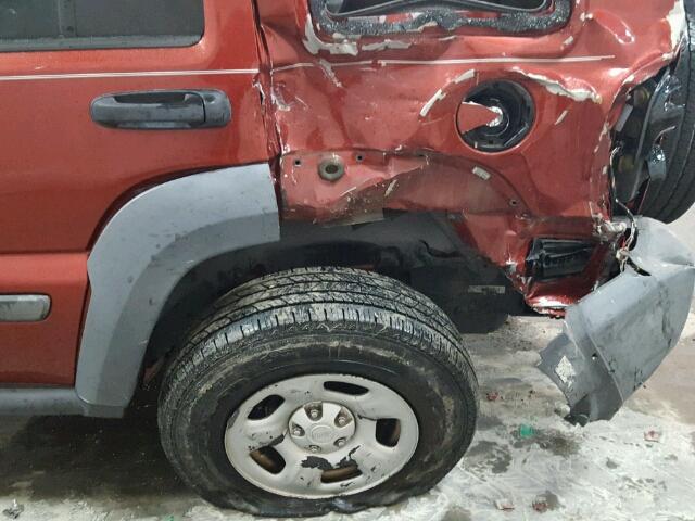 1J4GL48K47W671630 - 2007 JEEP LIBERTY SP RED photo 9