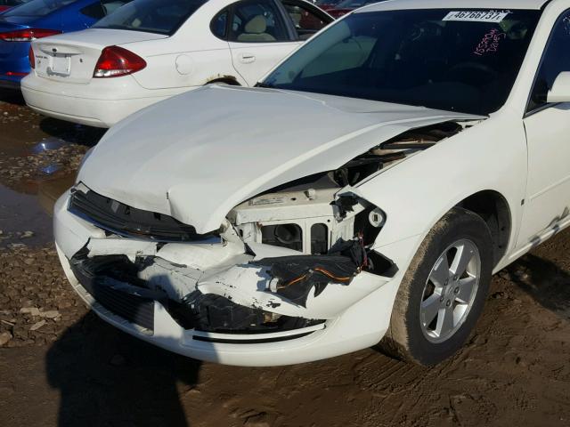 2G1WT58K079342612 - 2007 CHEVROLET IMPALA LT WHITE photo 9