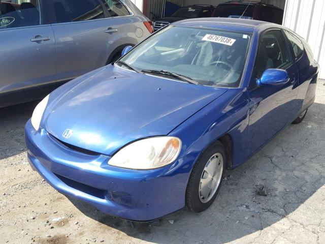 JHMZE14702T001378 - 2002 HONDA INSIGHT BLUE photo 2