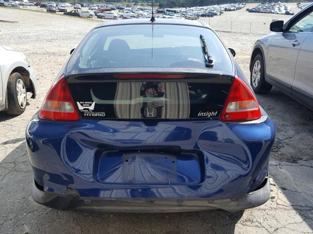 JHMZE14702T001378 - 2002 HONDA INSIGHT BLUE photo 6