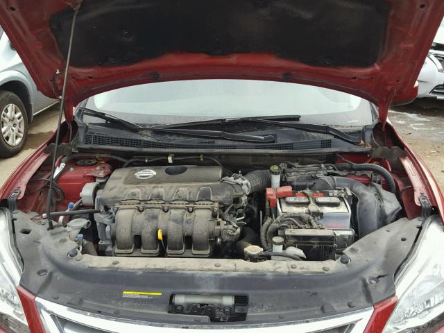 3N1AB7AP8DL735145 - 2013 NISSAN SENTRA S RED photo 7