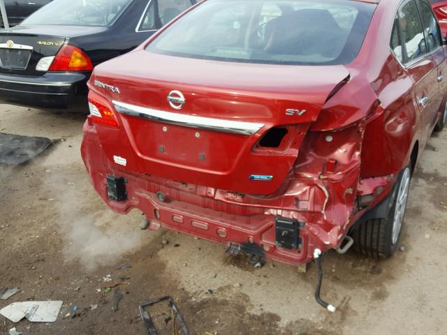 3N1AB7AP8DL735145 - 2013 NISSAN SENTRA S RED photo 9