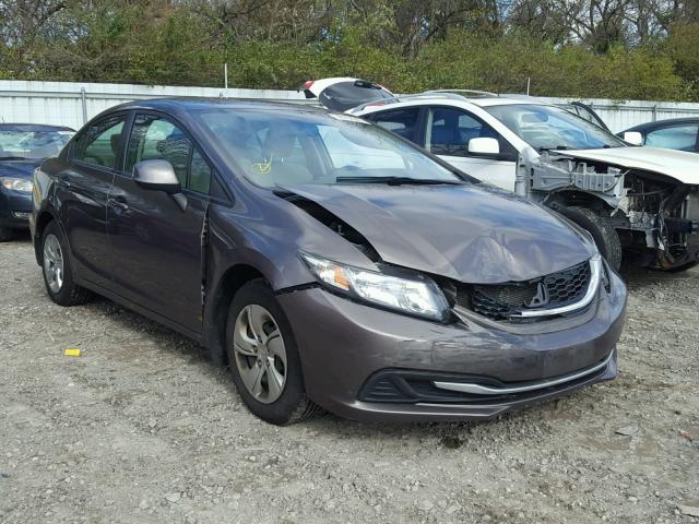 2HGFB2F52DH594175 - 2013 HONDA CIVIC LX GRAY photo 1