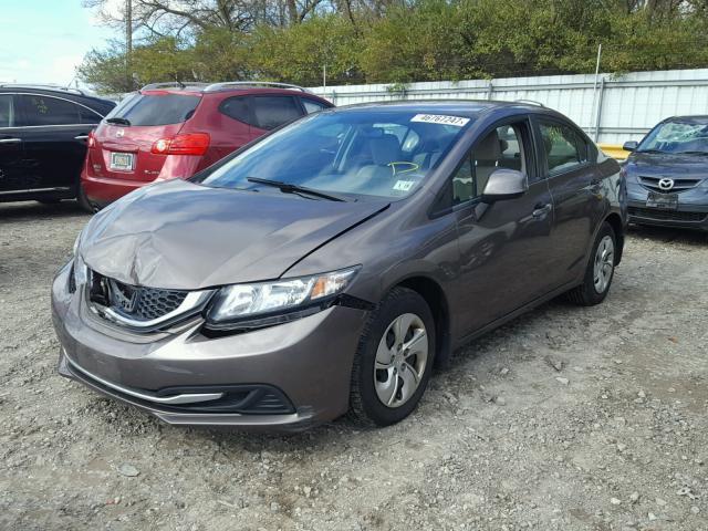 2HGFB2F52DH594175 - 2013 HONDA CIVIC LX GRAY photo 2