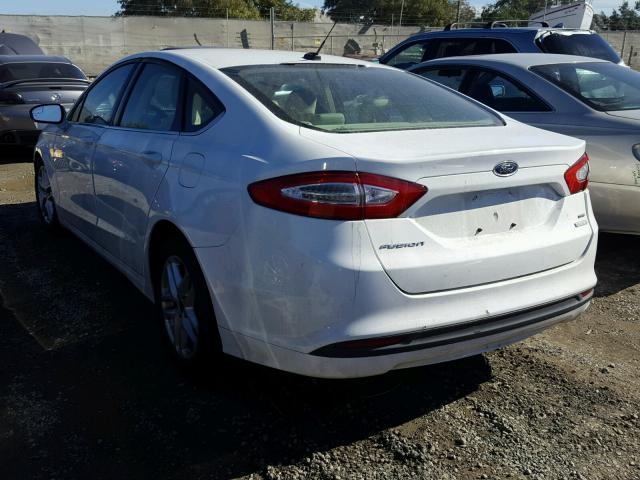 3FA6P0HD2ER164408 - 2014 FORD FUSION SE WHITE photo 3