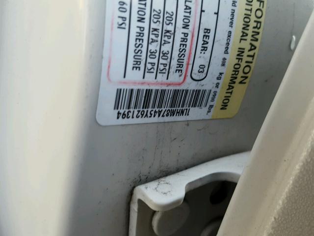 1LNHM87A45Y621394 - 2005 LINCOLN LS WHITE photo 10