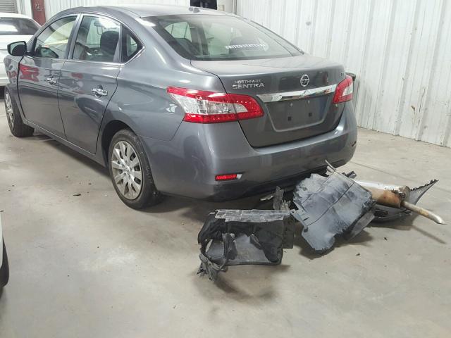 3N1AB7AP3FY267430 - 2015 NISSAN SENTRA S GRAY photo 3