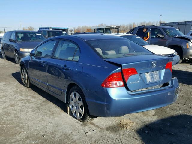 1HGFA16507L020775 - 2007 HONDA CIVIC LX BLUE photo 3