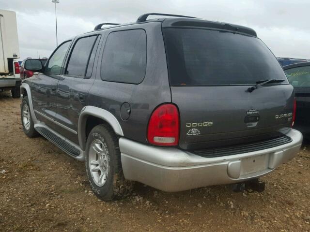 1D4HR58N13F500257 - 2003 DODGE DURANGO SL GRAY photo 3