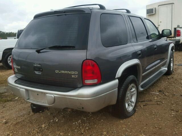 1D4HR58N13F500257 - 2003 DODGE DURANGO SL GRAY photo 4