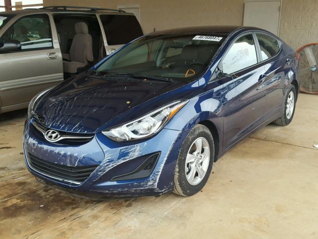 5NPDH4AE9FH615752 - 2015 HYUNDAI ELANTRA SE BLUE photo 2