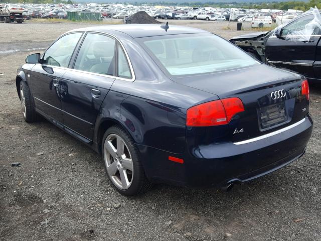 WAUAH78E38A051808 - 2008 AUDI A4 3.2 BLUE photo 3