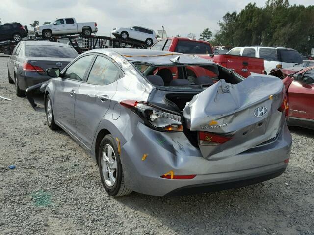 5NPDH4AE0FH564111 - 2015 HYUNDAI ELANTRA SE SILVER photo 3