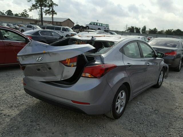 5NPDH4AE0FH564111 - 2015 HYUNDAI ELANTRA SE SILVER photo 4