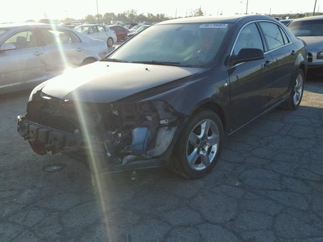 1G1ZH57B484292785 - 2008 CHEVROLET MALIBU 1LT BLACK photo 2