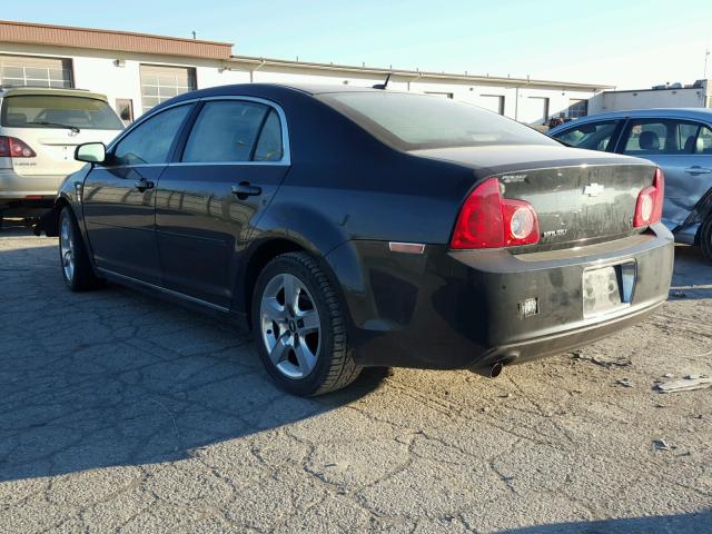 1G1ZH57B484292785 - 2008 CHEVROLET MALIBU 1LT BLACK photo 3