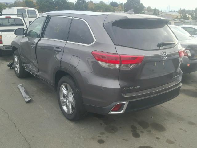 5TDDZRFH1HS377535 - 2017 TOYOTA HIGHLANDER GRAY photo 3