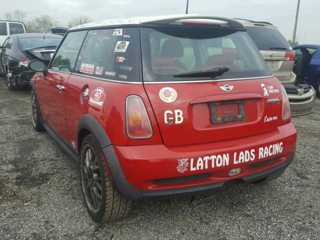 WMWRE33454TD86153 - 2004 MINI COOPER RED photo 3