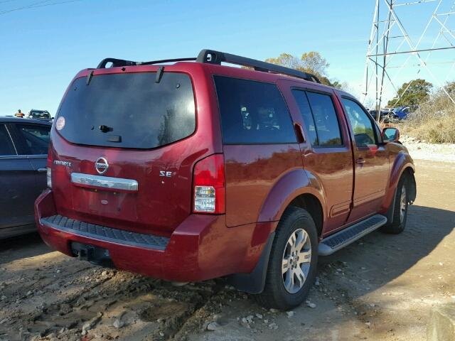 5N1AR18B49C617673 - 2009 NISSAN PATHFINDER RED photo 4