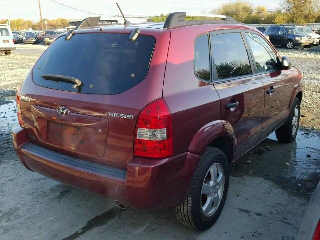 KM8JM12BX8U734206 - 2008 HYUNDAI TUCSON GLS BURGUNDY photo 4