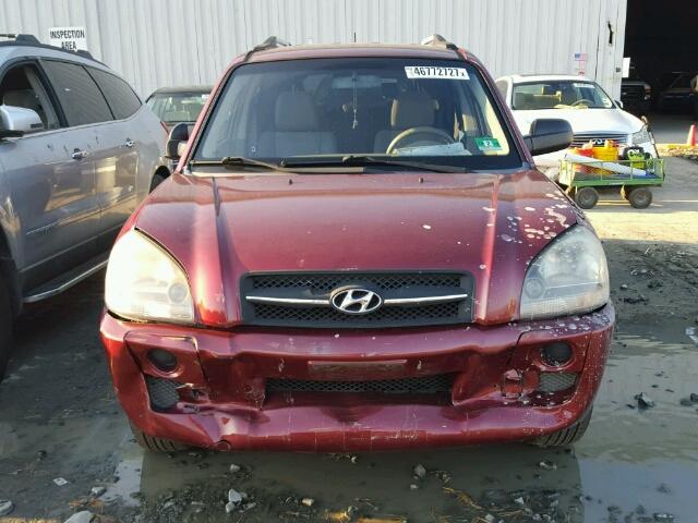 KM8JM12BX8U734206 - 2008 HYUNDAI TUCSON GLS BURGUNDY photo 9