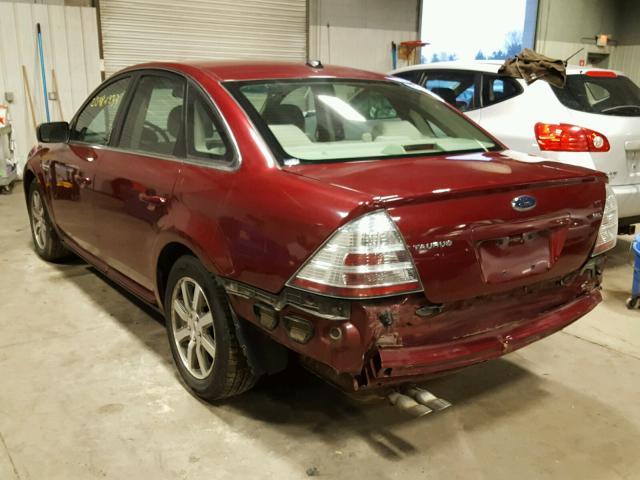 1FAHP24W78G103434 - 2008 FORD TAURUS SEL MAROON photo 3