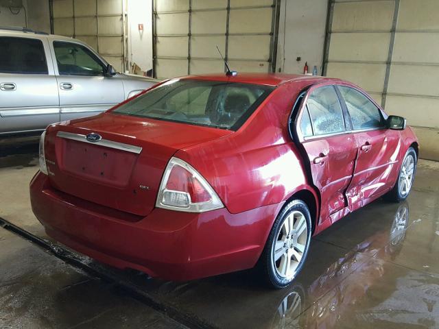 3FAHP08Z98R246905 - 2008 FORD FUSION RED photo 4